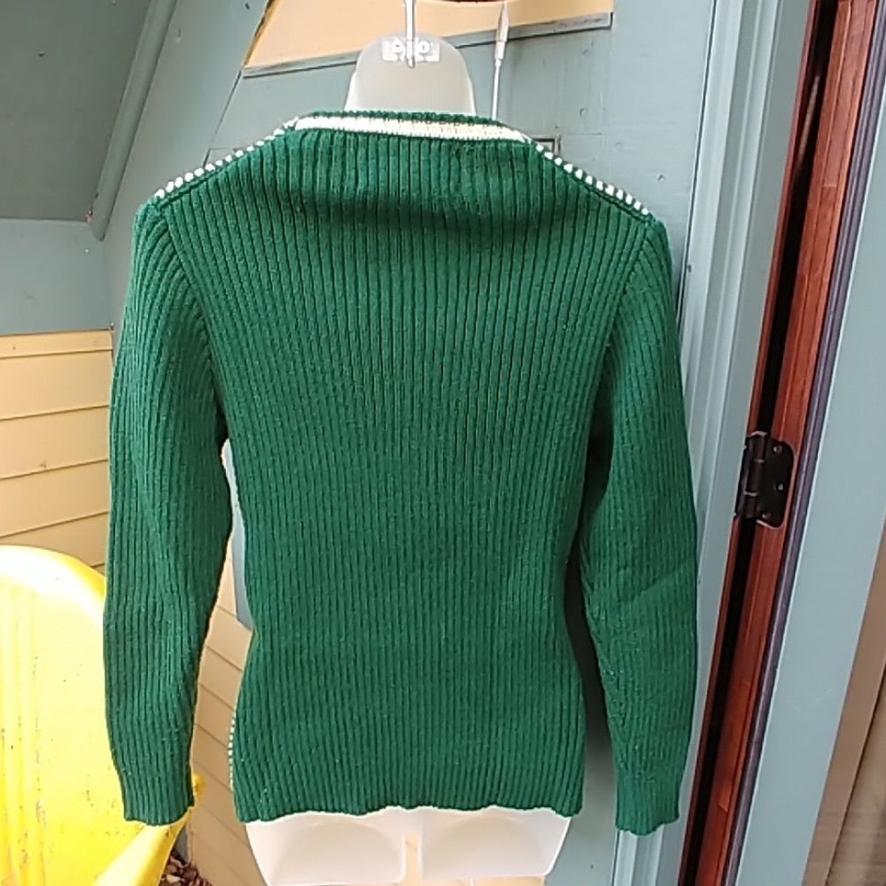 Vintage Green Acrylic/Suede Sweater Bee by Banff - Picture 2 of 6